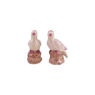 Pre Order Set of 2 Hand-Painted Stoneware Birds
