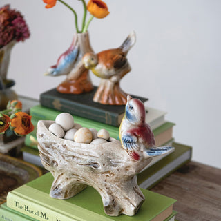 Pre Order Hand-Painted Vintage Reproduction Log with Bird