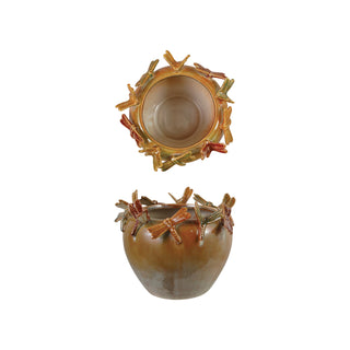 3D Dragonfly Stoneware Planter