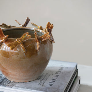 3D Dragonfly Stoneware Planter