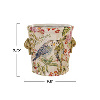 Pre Order Hand-Painted Stoneware Planter/Vase with Handles