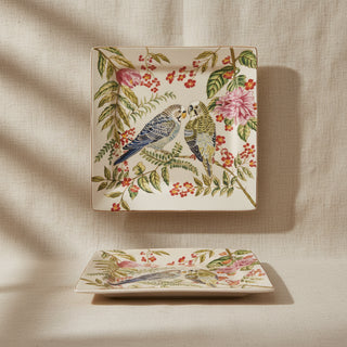 Pre Order Stoneware Dish with Parakeets