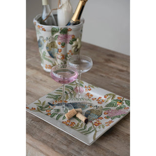Pre Order Stoneware Dish with Parakeets