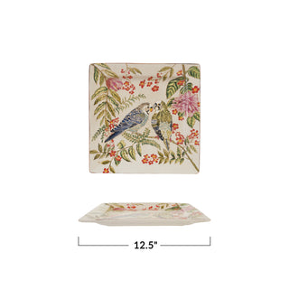 Pre Order Stoneware Dish with Parakeets