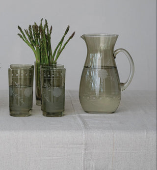 Green Etched Botanicals Kitchenware, 2 Style Options