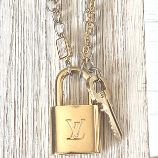 Pre Order Louis Vuitton  lock necklace repurposed upcycled LV