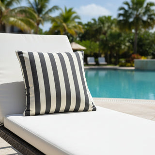 Pillow - True Black Stripe - Indoor/Outdoor cushion