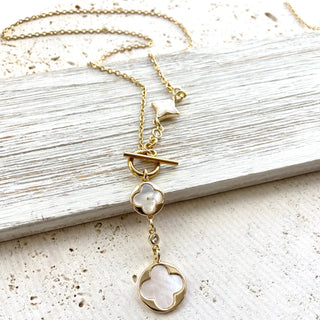 Pre Order Clover quatrefoil shell pearl necklace non tarnish jewelry