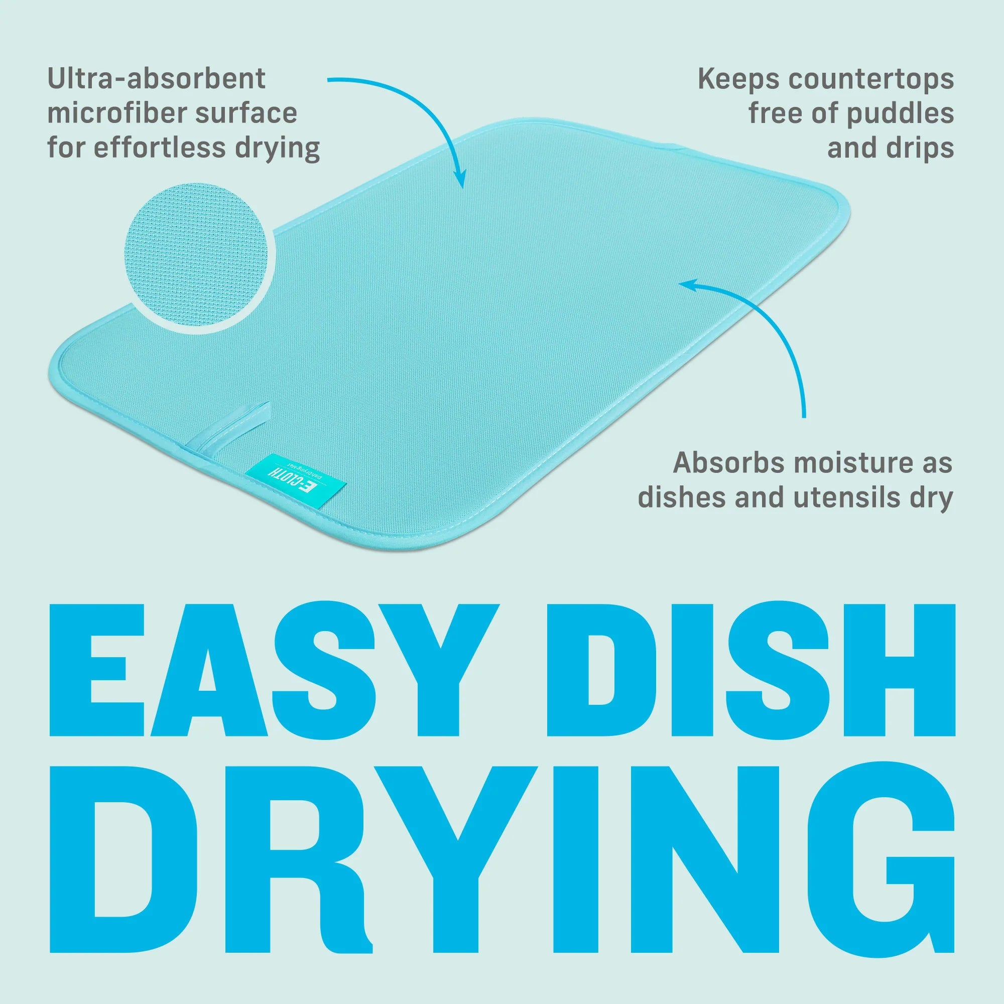Dish Drying Mat, Atlantic Blue