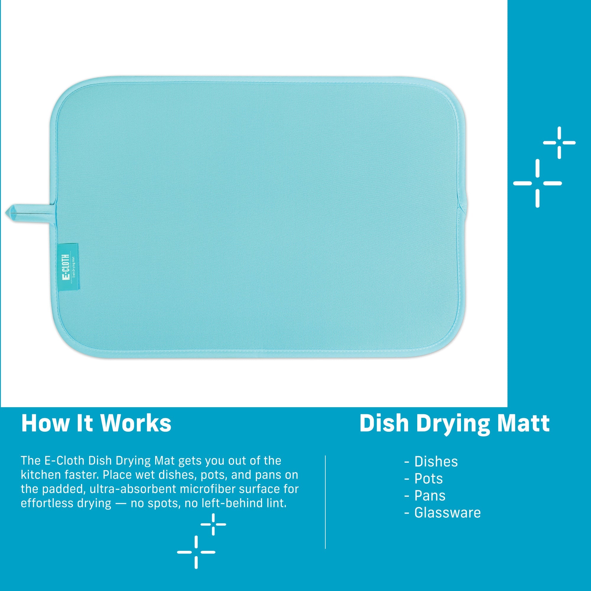 Dish Drying Mat, Atlantic Blue