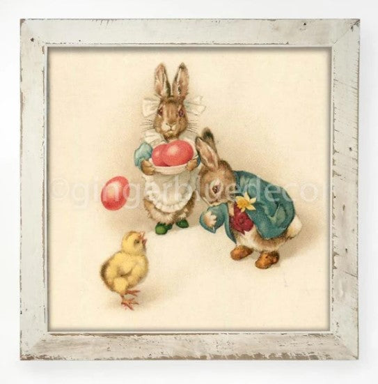 # Bunny with Easter Eggs Framed Print, Size Options