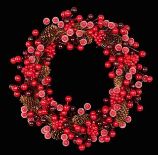 Iced Berry and Pinecone Wreath
