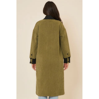 Corduroy Button Up Long Coat