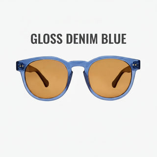 Pre Order Unisex Alex Denim Polarized Round Sunglasses
