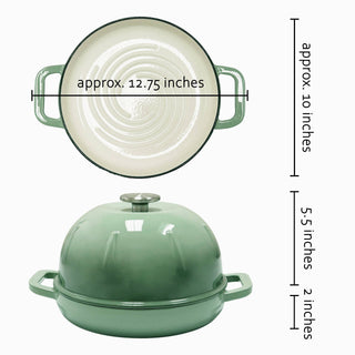 Pre Order Pre-Seasoned Cast Iron Bread Cloche – Dome Lid Dutch Oven for Artisan Sourdough Baking – Heat-Retaining, Nonstick Bakeware for Crispy Crust & Even Baking – Oven Safe