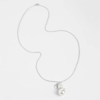 Pre Order (Sept) Pearl Snowman Necklace & Earrings , 2 Color Options for Necklace