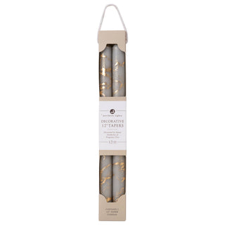 12" Decorative Taper Candles 2pk, 3 Color Options