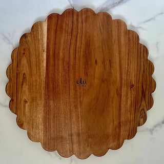 Pre Order Large Round Scalloped Cutting Board Charger