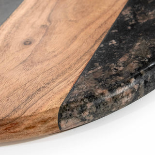 Pre Order Dark Round Marble & Acacia Wood Charcuterie Board