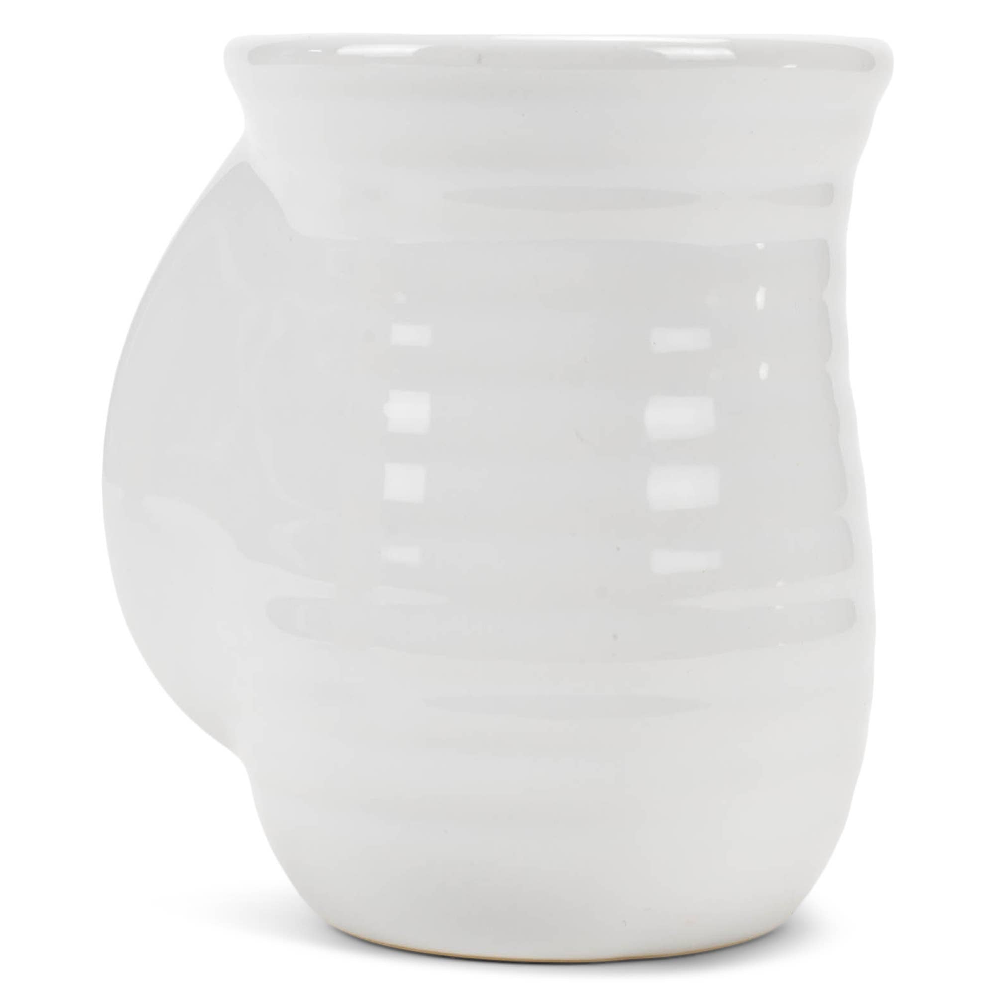 Handwarmer Mug Ribbed White 14 Oz