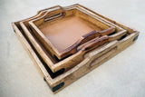 Nesting Wooden Serving Tray, Assorted Sizes