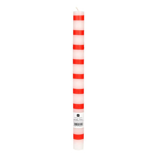 Red & White Stripe Candles, Sold Individually
