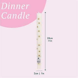 Gold Star Straight Dinner Candle, Sold Individually