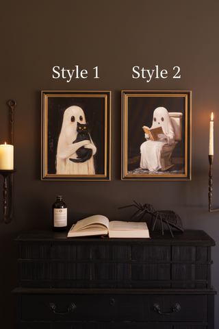 Framed Halloween Ghost Painting, 2 Style Options