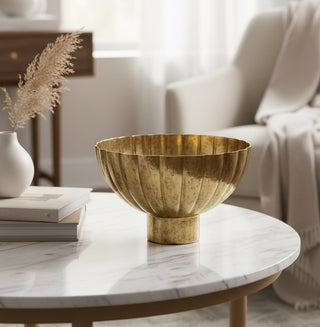 Golden Shine Footed Bowl, 2 Size Options