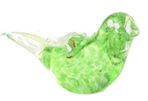 Glass Bird Figurine, 6 Color Options