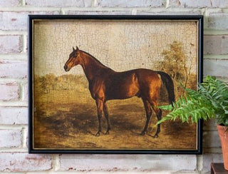 Antiqued Framed Horse Print