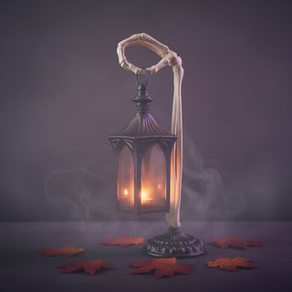 Metal Tealight Lantern with Skeleton Hand Holder