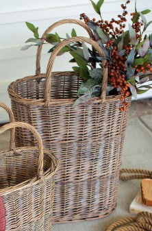 Tall Oval Wicker Basket, Size Options