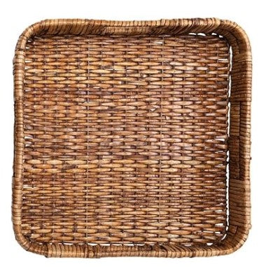 Square Rattan Tray with Handles, Size Options