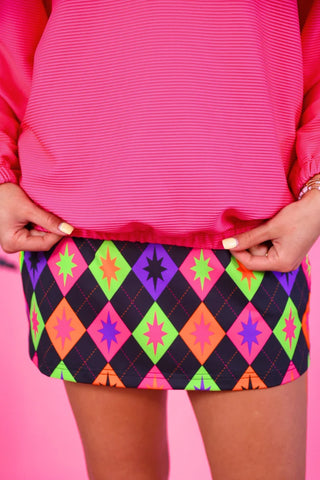 Levi Ribbed Quarter Sleeve Pullover-Neon Pink