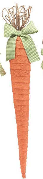 Orange burlap wrapped hanging Carrot, Size Options