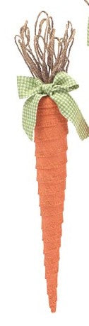 Orange burlap wrapped hanging Carrot, Size Options