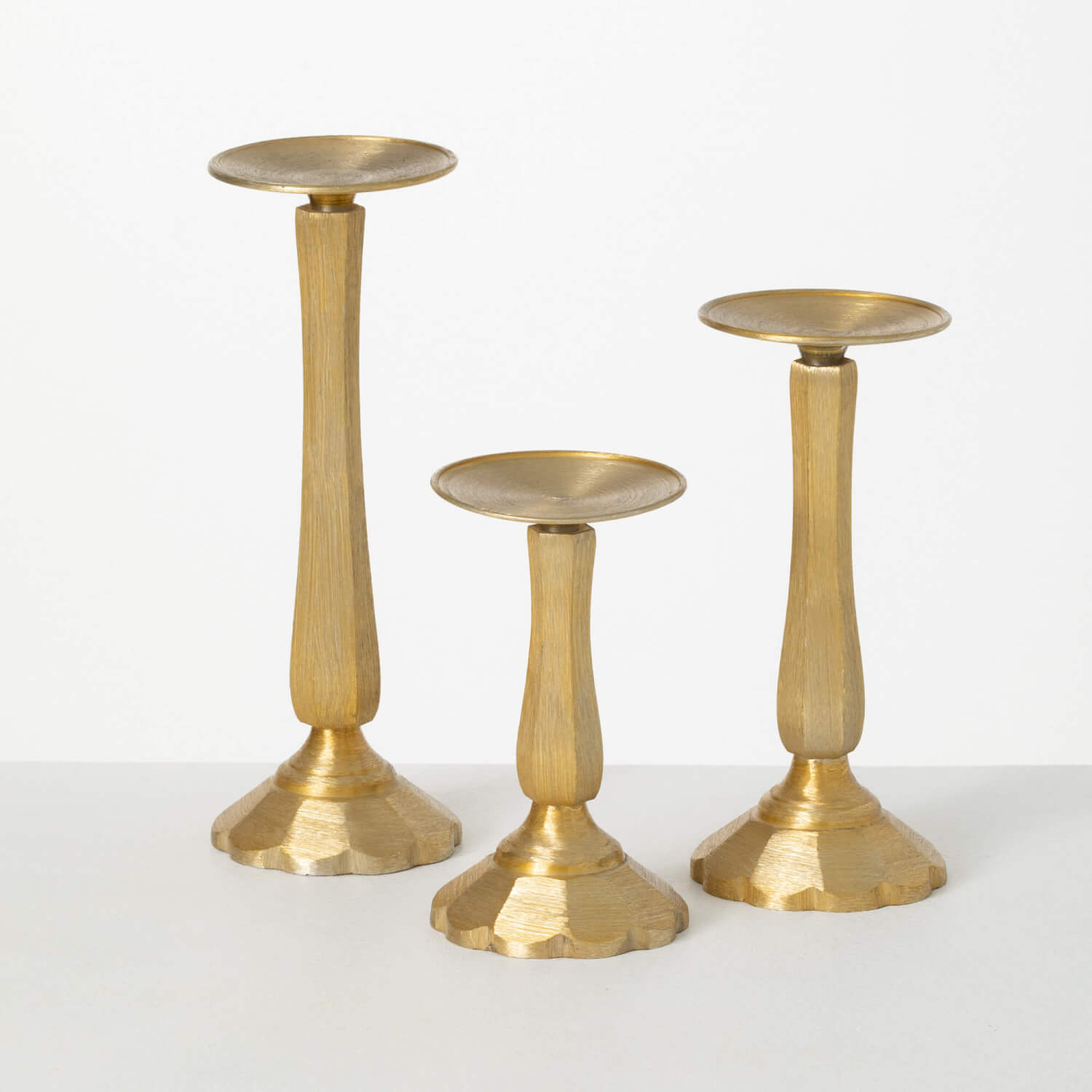 Gilded Pillar Candle Holder, Size Options
