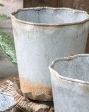 Rustic Tin Planters, Style Options