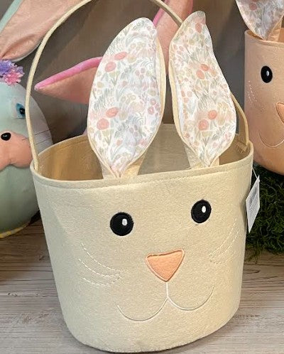 Easter Bunny Cloth Bag with Floral Stand Up Ears, Color Options