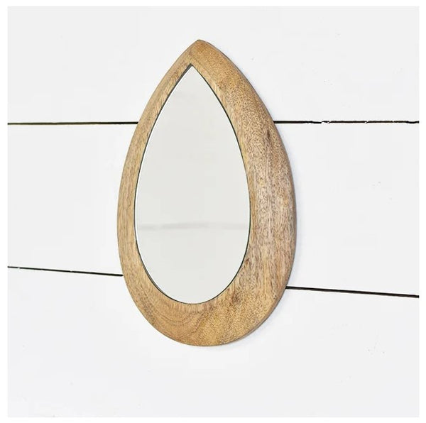 Wood Tear Drop Mirror