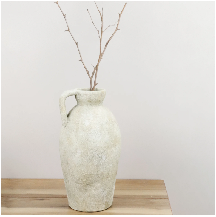 15.75" Natural Wash Ceramic Vase
