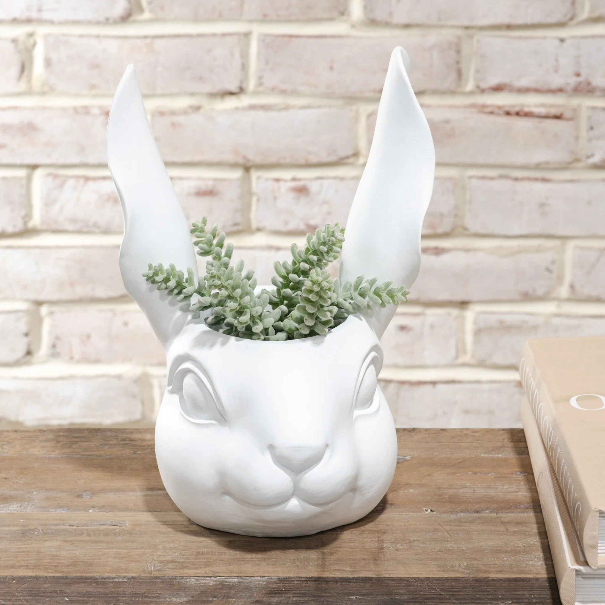 White Bunny Head Planter