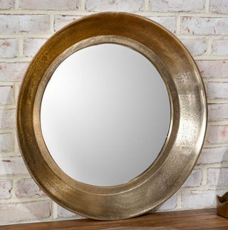 24" Antique Brass Bowl Mirror