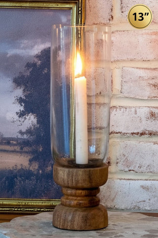 Pre Order Natural Wood Taper Candle Holder, 2 Size Options