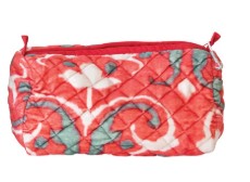 Quilted Cotton Velvet Printed Zip Pouch , 6 Style Options