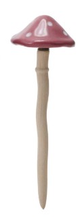 Stoneware Mushroom Plant Stake, Color Options