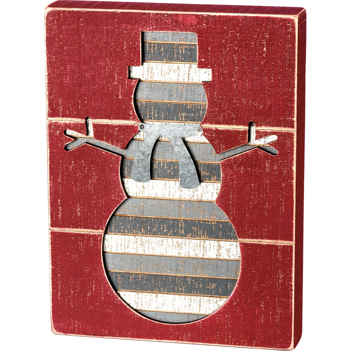 Snowman Slat Box Sign