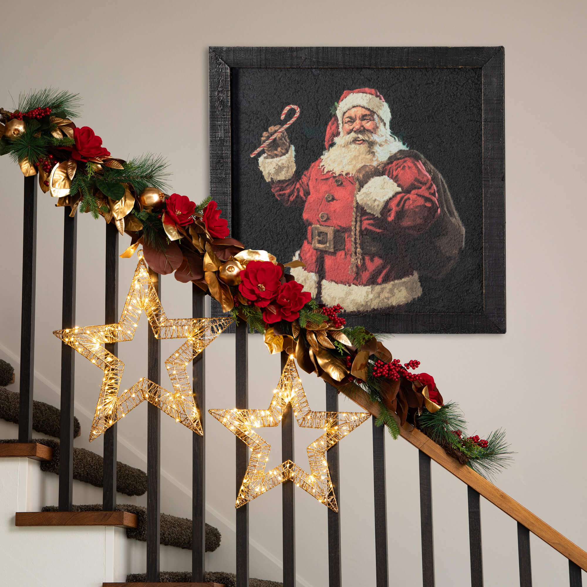 Candy Cane Santa Wall Decor