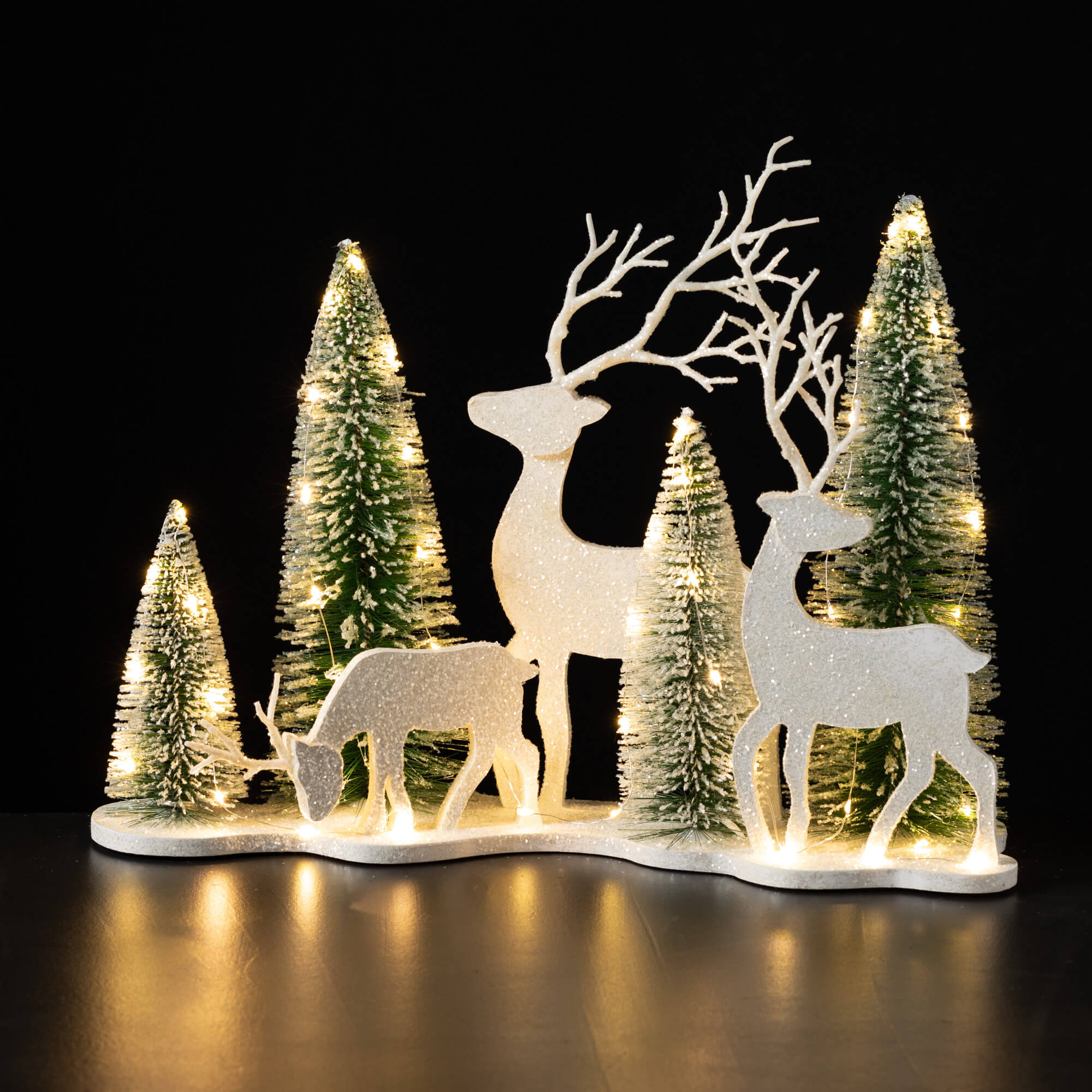 LED Bottlebrush Trees and Deer